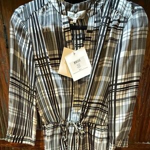 Diane Von Furstenberg Silk Black and White cinch-waist dress